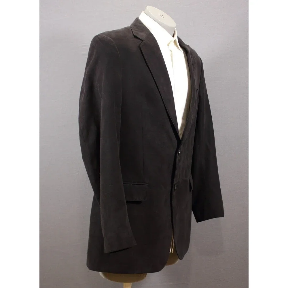 Jos A Bank Blazer Sport Coat Mens Black Micro-poly Suede 2 Btn Jacket 43L